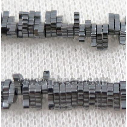 hematite beads, leaf, black