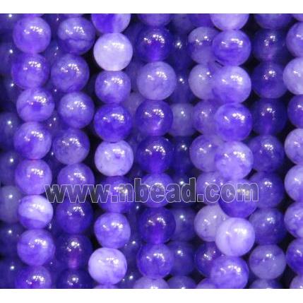 tiny round agate beads, purple dye