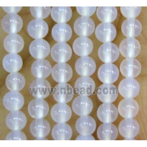 tiny white agate beads, round