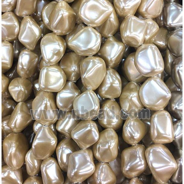 pearlized shell beads, freeform