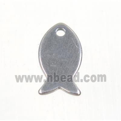 raw stainless steel fish pendant