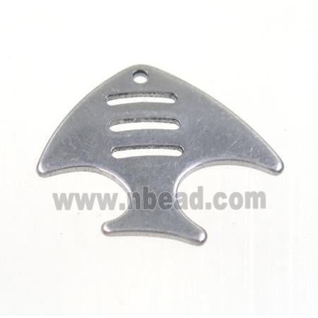 raw stainless steel fish pendant