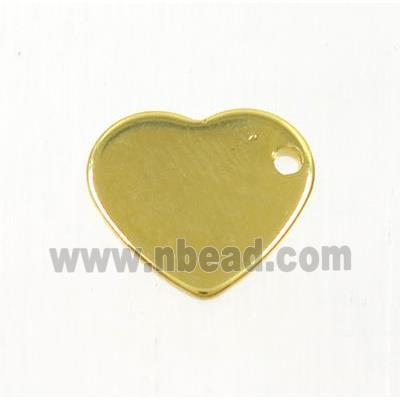 stainless steel heart pendant, gold plated