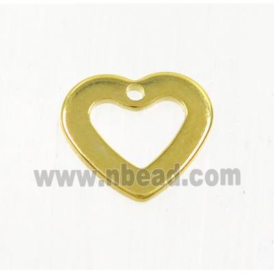 stainless steel heart pendant, gold plated