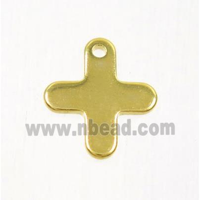 stainless steel Cross pendant, gold plated