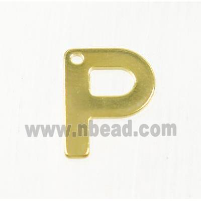 stainless steel letter P pendant, gold plated