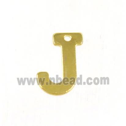 stainless steel letter J pendant, gold plated