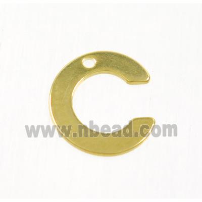 stainless steel letter C pendant, gold plated