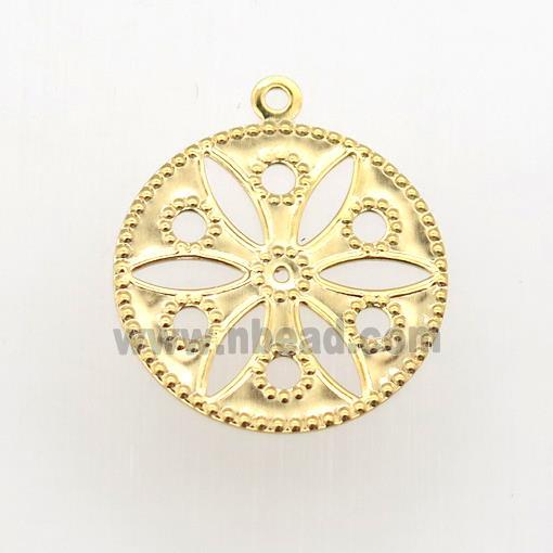 stainless steel pendant, gold plated