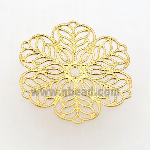 stainless steel flower pendant, gold plated