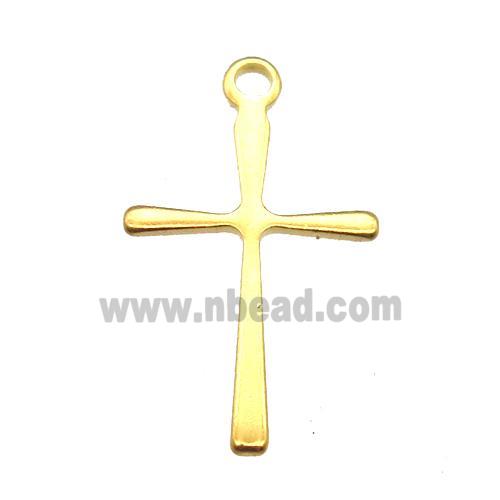 stainless steel cross pendant, gold plated