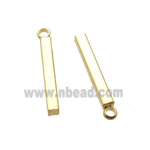 stainless steel stick pendant, gold plated