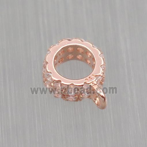 Sterling Silver hanger pave zircon, rose gold