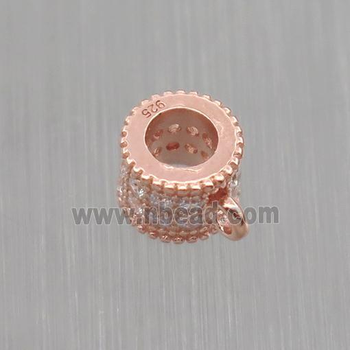 Sterling Silver hanger pave zircon, rose gold