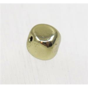 tibetan silver beads, zinc, non-nickel, antique gold, approx 7.5mm