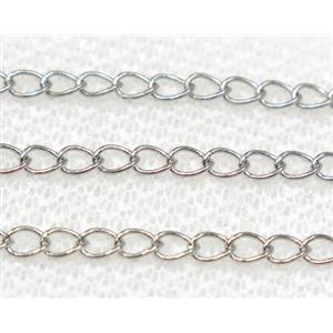 copper chain, platinum plated, approx 3x4mm
