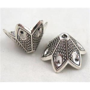 tibetan silver beadcaps Non-Nickel, approx 20mm dia, 14mm height