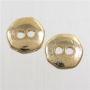 colorfast copper rulla beads, circle, gold plated, approx 10mm dia