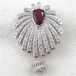 copper pendant paved zircon, approx 30-50mm