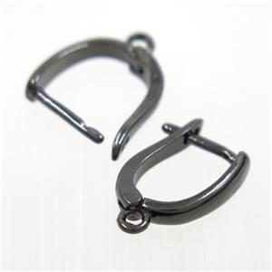 Copper Latchback Earring with Loop Black Plated, approx 10-15mm