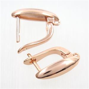 copper earring with loop, rose gold, approx 12-18mm