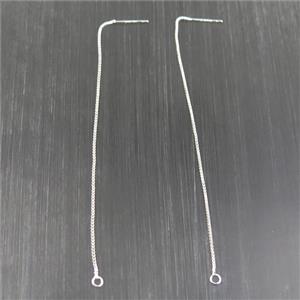 copper earring wire, silver plated, approx 1mm, 90mm length