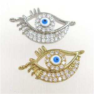 copper eye pendant paved zircon, mix color, approx 12-17mm