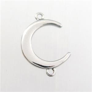 copper moon connector, platinum plated, approx 15mm