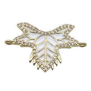 copper connector paved zircon, flying suit, gold plated, approx 18-28mm