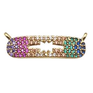 copper northStar pendant paved zircon with 2loops, gold plated, approx 6-22mm