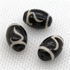 tibetan Dzi barrel beads, approx 10x14mm