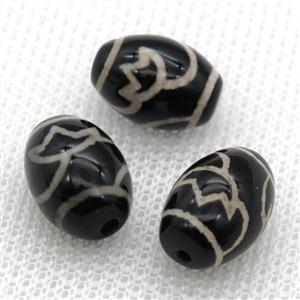 tibetan Dzi barrel beads, approx 10x14mm