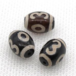 tibetan DZi barrel beads, approx 10x14mm