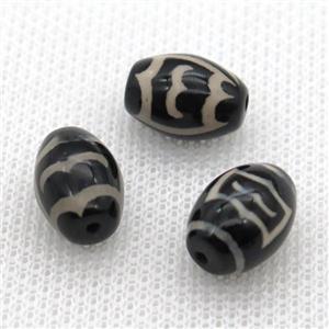 tibetan DZi barrel beads, approx 10x14mm