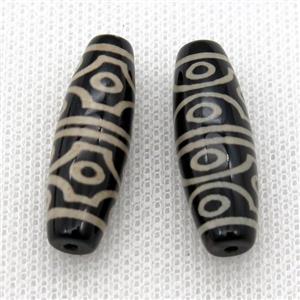 tibetan DZi rice beads, approx 10x30mm