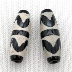 tibetan DZi rice beads, approx 10x30mm