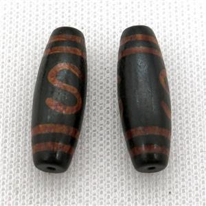 tibetan DZi rice beads, approx 10x30mm
