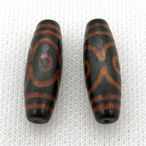 tibetan DZi rice beads, approx 10x30mm