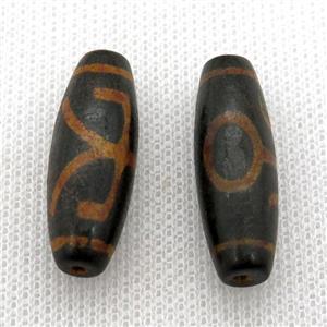 tibetan DZi rice beads, approx 10x30mm