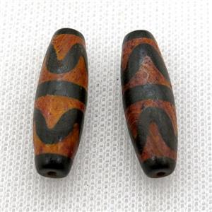 tibetan DZi rice beads, approx 10x30mm