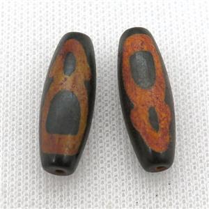tibetan DZi rice beads, approx 10x30mm