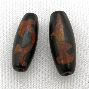 tibetan DZi rice beads, approx 10x30mm