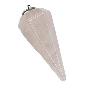 Rose Quartz pendulum pendant, approx 15-30mm