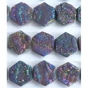 druzy quartz cabochon, oval, approx 10mm dia