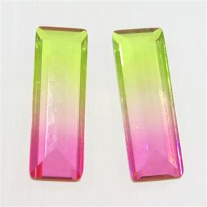 synthetical multicolor Tourmaline cabochon, no hole, rectangle, approx 8-24mm