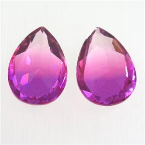 synthetical multicolor Tourmaline cabochon, no hole, teardrop, approx 13x18mm