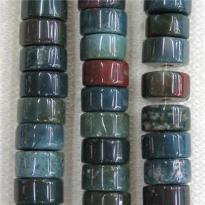 BloodStone beads, heishi, approx 5x10mm