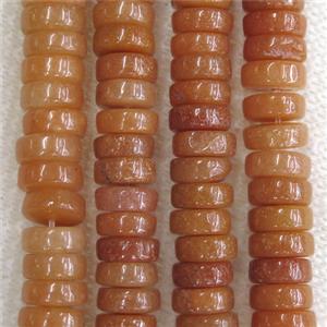 red Aventurine heishi beads, approx 4x8mm