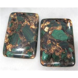 gemstone pendant, rectangle, approx 40x60mm