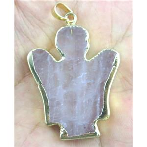 clear quartz pendant, angle, flat, approx 30-40mm
